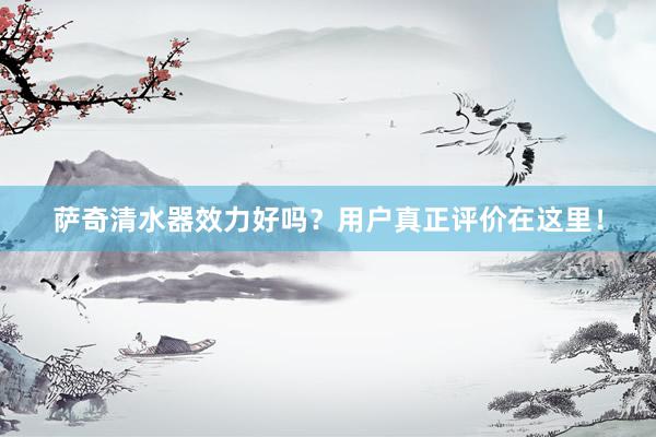 萨奇清水器效力好吗？用户真正评价在这里！