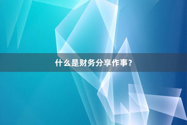 什么是财务分享作事？