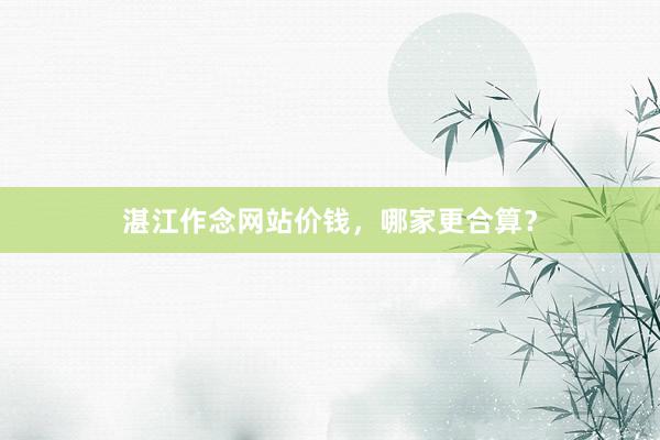 湛江作念网站价钱，哪家更合算？